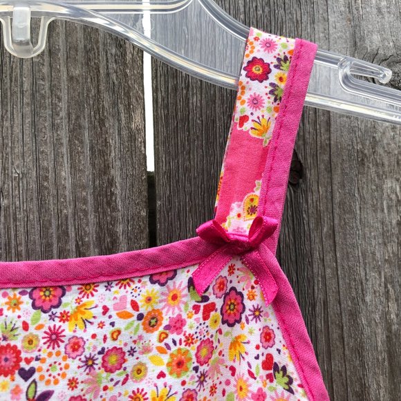 Les Filles de Provence Girl's Sun Dress Pink Floral Cotton Butterflies 4Y - Picture 2 of 6